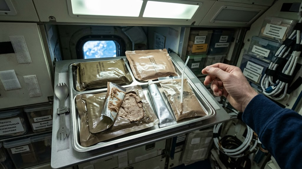 Current ration tray on ISS